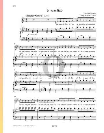 Er war liab Sheet Music