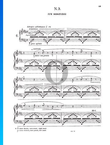 Three Concert Études, S. 144 No. 3 (Un Sospiro) Partitura