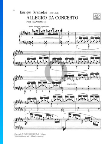 Partition Allegro de concierto, Op. 46
