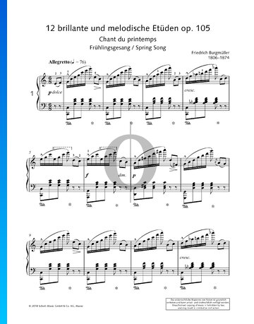 Spring Song, Op. 105 No. 1 Sheet Music