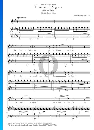 Romance de Mignon Sheet Music