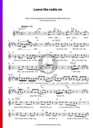 Leave the radio on Sheet Music