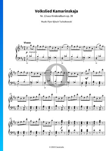 Children's Album, Op. 39 No. 13: Kamarinskaya Sheet Music