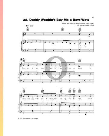 Daddy Wouldn’t Buy Me a Bow-Wow Partitura