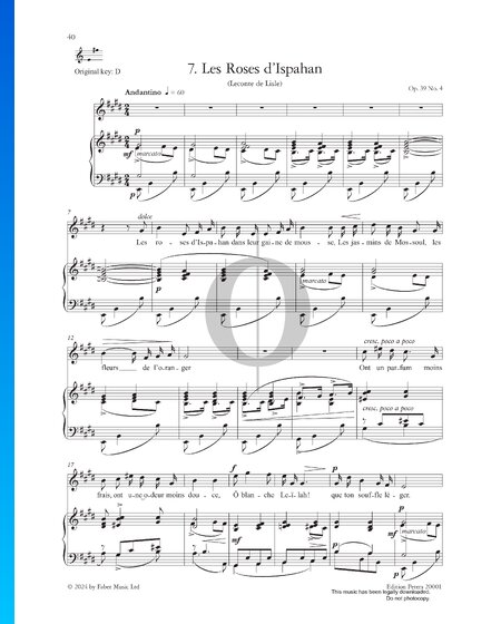 Les roses d'Ispahan, Op. 39 No. 4