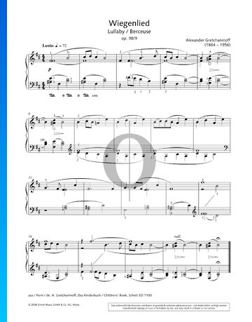Children's Book, Op. 98 No. 9: Lullaby Sheet Music