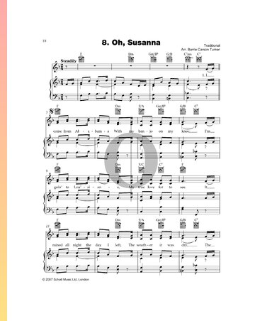 Oh, Susanna Sheet Music