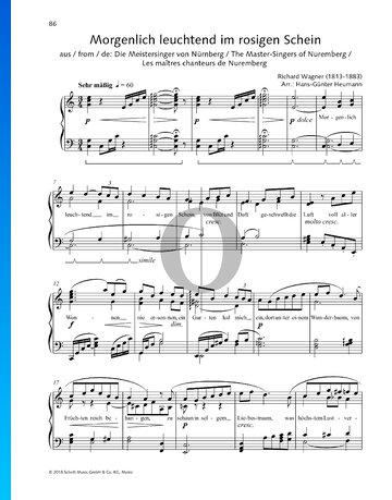 Die Meistersinger von Nürnberg, WWV 96: Morgenlich leuchtend im rosigen Schein Musik-Noten