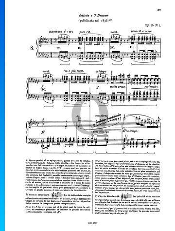 Polonaise In E-flat Minor, Op. 26 No. 2 Spartito