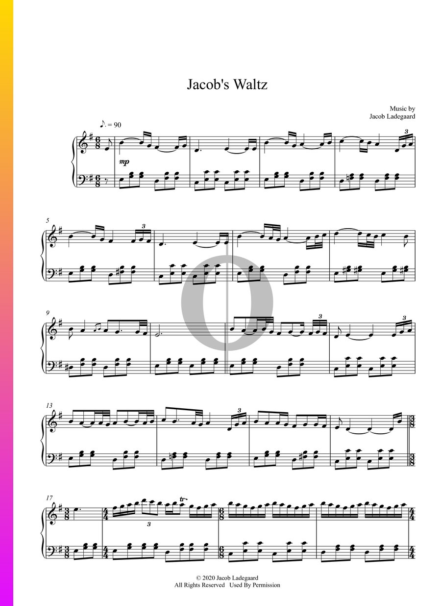 Jacob's Waltz (Jacob's Piano) Piano Sheet Music OKTAV