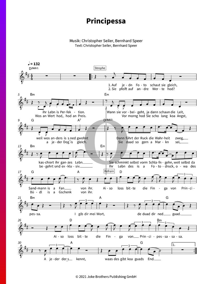 Principessa Seiler Und Speer Piano Sheet Music Oktav