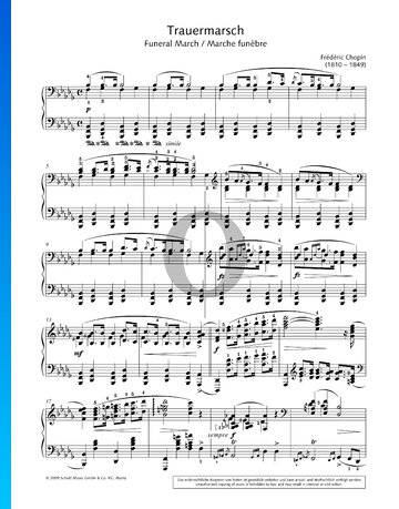 Sonata en si bemol menor, Op. 35 n.º 2: 3. Marcha fúnebre Partitura