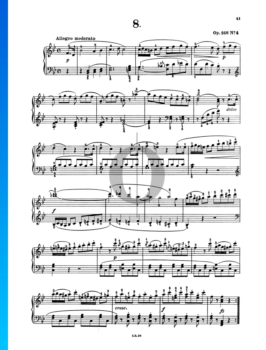 Sonatina In B-flat Major, Op. 168 No. 4 (Anton Diabelli) Piano Sheet ...