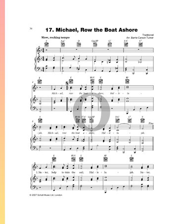 Michael, Row the Boat Ashore Musik-Noten