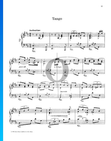 España, 6 Feuilles d'album pour piano: Tango, No. 2 bladmuziek