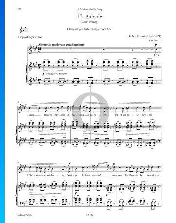 Aubade, Op. 6 No. 1 Sheet Music