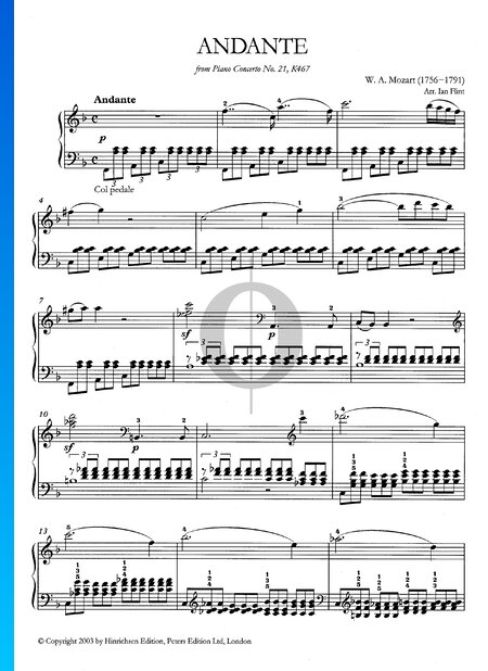 Concerto pour Piano No. 21 en Do Majeur, KV 467: 2. Andante