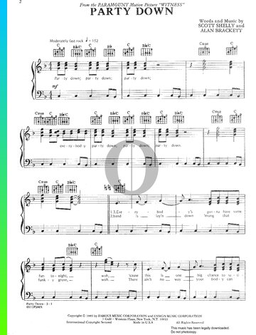 Party Down Sheet Music