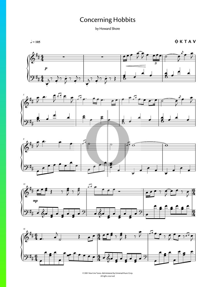 Concerning Hobbits Sheet Music Piano Solo Pdf Download And Streaming