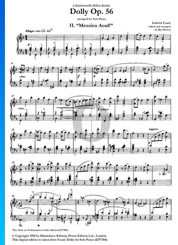 Dolly Suite, Op. 56: Messieu Aoul Partitura