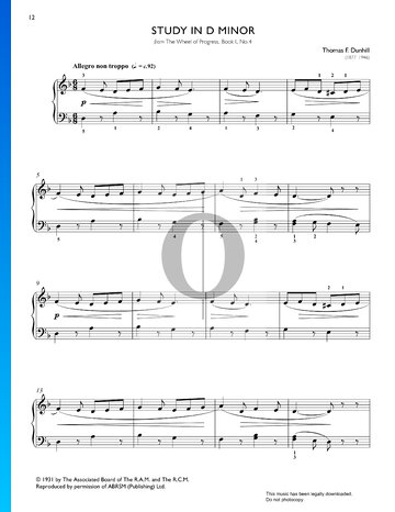 Study in D Minor, Op. 74 No. 4 Sheet Music