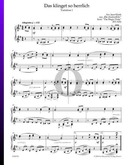Das klinget so herrlich: Variation 1