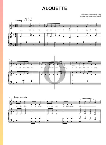 Alouette Sheet Music