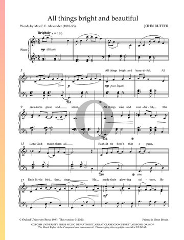 All Things Bright and Beautiful Sheet Music
