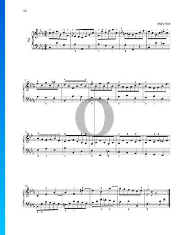 6 kleine Präludien: Nr. 2 Präludium c-Moll, BWV 934 Musik-Noten