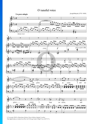 O tuneful Voice, Hob. XXVIa: 42 Sheet Music
