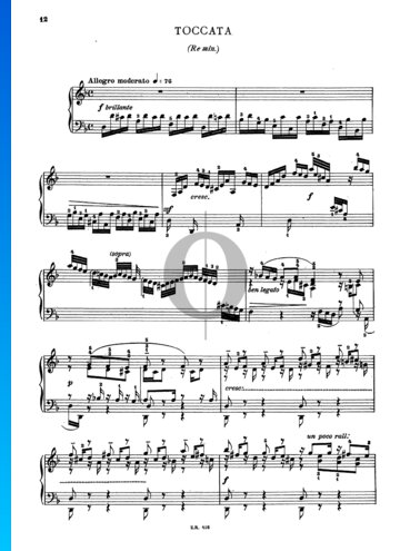 Toccata and Fugue in D Minor, BWV 913 Spartito