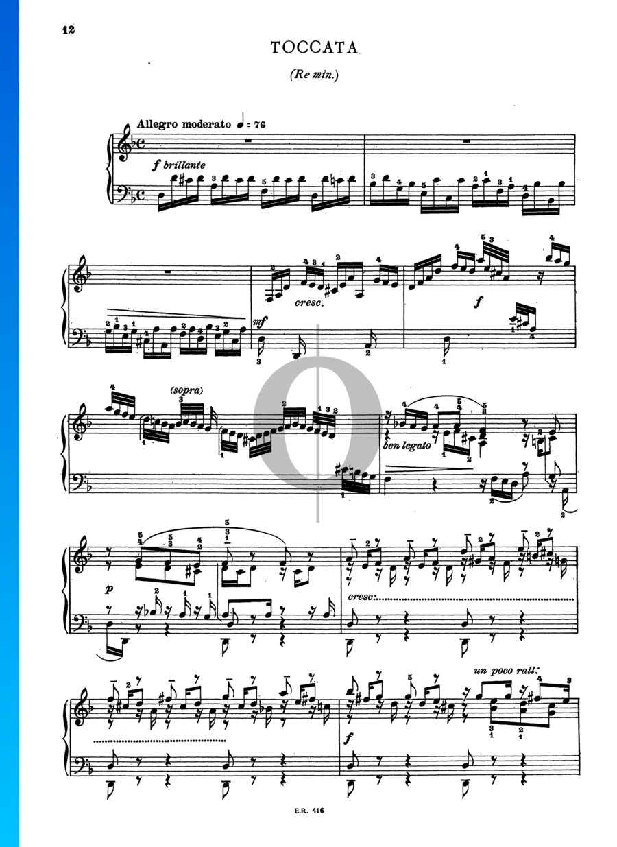 Toccata und Fuge in dMoll, BWV 913 Klaviernoten (Johann Sebastian Bach) OKTAV