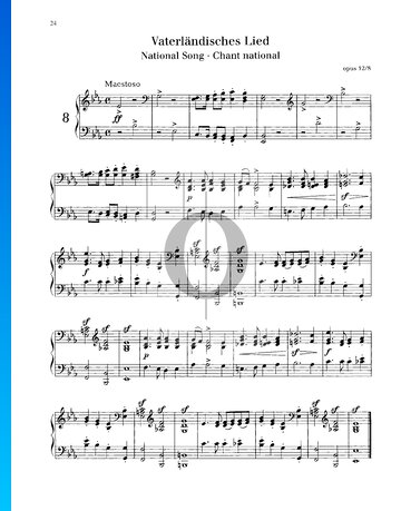 Partition Pièces Lyriques, op. 12 n° 8 : Chant national
