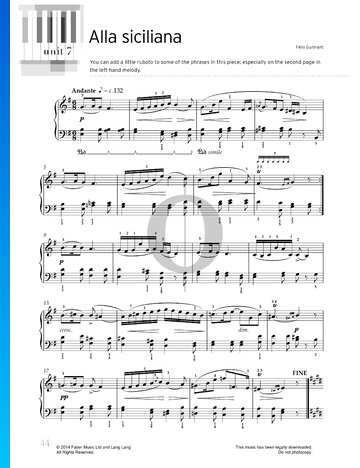 Alla Siciliana, Op. 48 Nr. 2 Musik-Noten