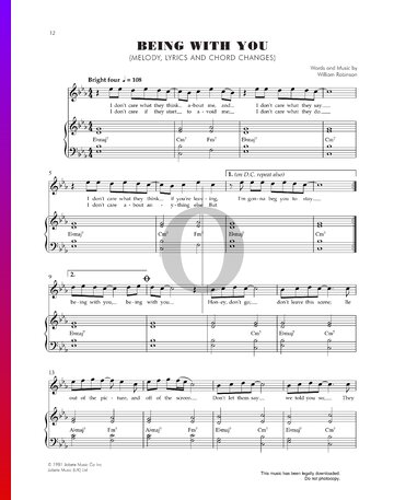 Being With You Sheet Music