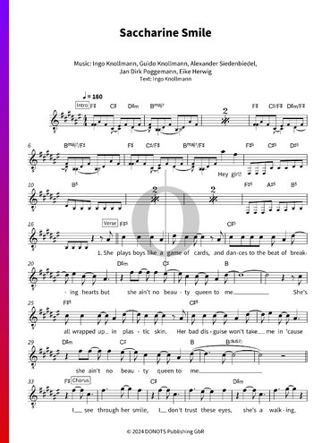 Saccharine Smile Sheet Music