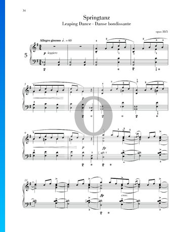 Lyrische Stücke, Op. 38 Nr. 5: Springtanz Musik-Noten