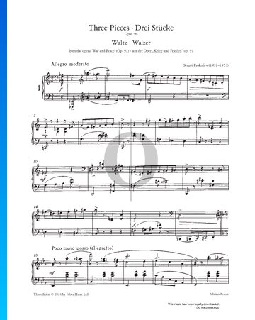 Partition Three Pieces, Op. 96: Waltz