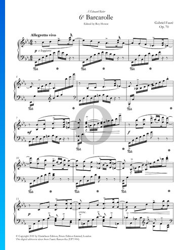 Barcarolle, No. 6 Op. 70 Partitura