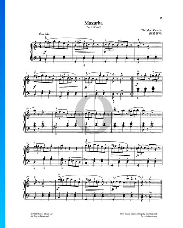 Mazurka, Op. 155 No. 2 Spartito