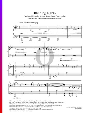 Blinding Lights Sheet Music