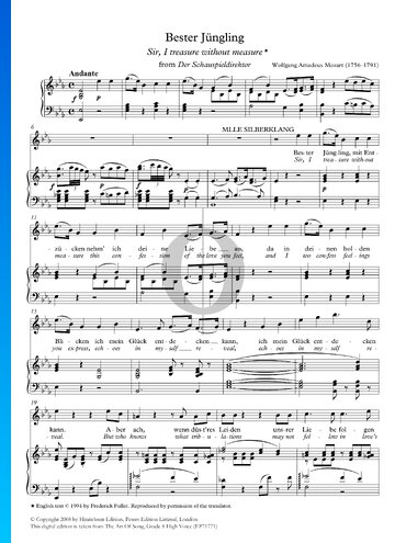 Bester Jüngling, K. 486 Musik-Noten
