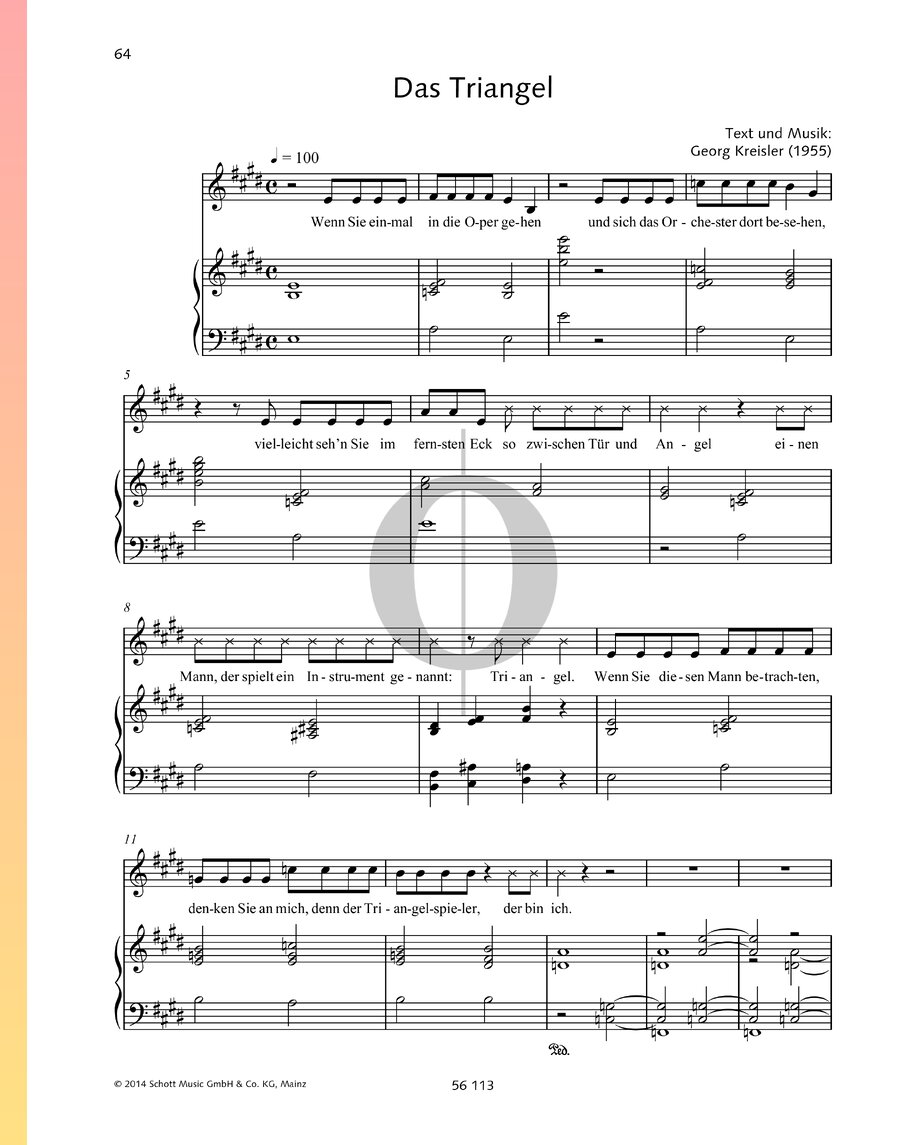 Das Triangel (Georg Kreisler) Piano Sheet Music - OKTAV