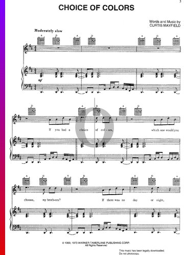 Choice Of Colors Partitura