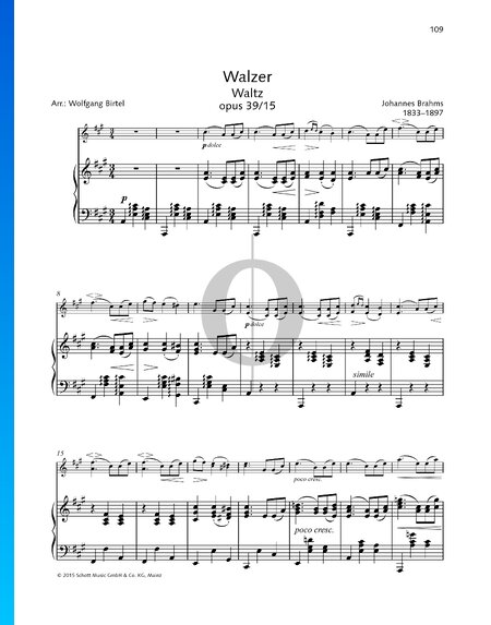 Vals, Op. 39 n.º 15