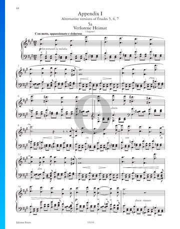 Etude in F-sharp Minor: Verlorene Heimat, No. 5a Sheet Music