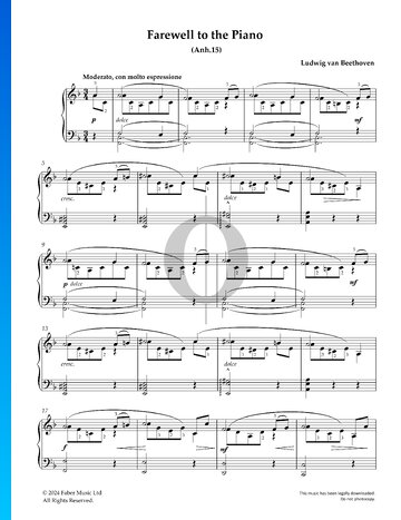 Adieu to the Piano, Anh. 15 Sheet Music