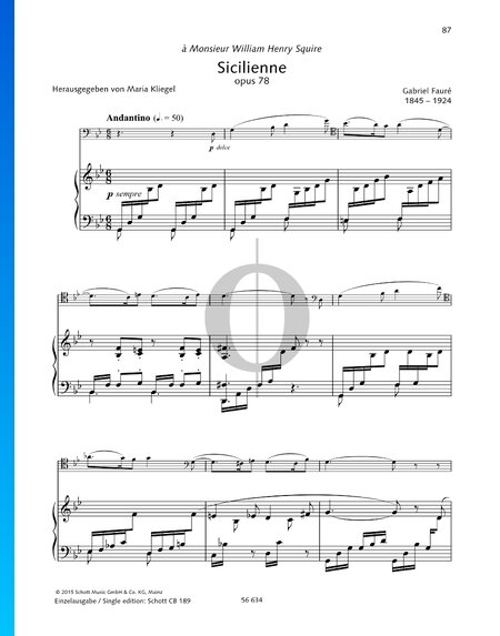 Sicilienne, Op. 78