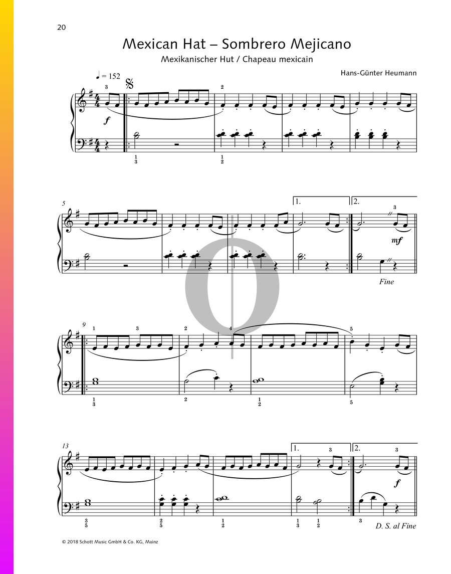 Mexican Hat (Hans-Günter Heumann) Piano Sheet Music - OKTAV