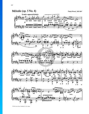 Mélodie, Op. 5 No. 4 Partitura